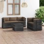 Garden pallet furniture 6 pieces cushions solid pine wood by vidaXL, Garden sets - Ref: Foro24-3061895, Price: 626,99 €, Disc...