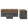 Garden pallet furniture 6 pieces cushions solid pine wood by vidaXL, Garden sets - Ref: Foro24-3061895, Price: 626,99 €, Disc...