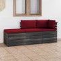 Pallet garden furniture 3 pieces with solid pine wood cushions by vidaXL, Garden sets - Ref: Foro24-3061776, Price: 233,72 €,...