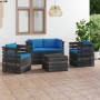 Garden pallet furniture 5 pieces cushions solid pine wood by vidaXL, Garden sets - Ref: Foro24-3061819, Price: 519,48 €, Disc...