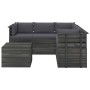 Pallet furniture for garden, 6 pieces with solid pine wood cushions. by vidaXL, Garden sets - Ref: Foro24-3061947, Price: 574...