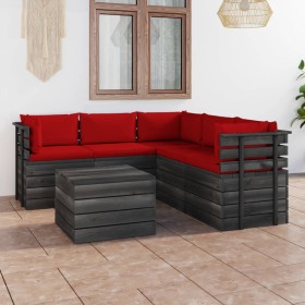 Garden furniture made of 6-piece pallets with solid pine wood cushions. by vidaXL, Garden sets - Ref: Foro24-3061905, Price: ...