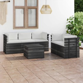 Garden furniture made of 6-piece pallets with solid pine wood cushions. by vidaXL, Garden sets - Ref: Foro24-3061889, Price: ...