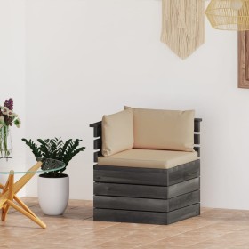 Ecksofa aus Gartenpaletten mit Kissen aus Kiefernholz von vidaXL, Modulare Sofas für den Außenbereich - Ref: Foro24-3061650, ...