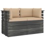 2-Sitzer-Gartensofa aus Paletten und Kissen aus massivem Kiefernholz von vidaXL, Gartensets - Ref: Foro24-3061734, Preis: 267...