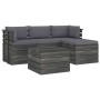 Garden pallet furniture 5 pieces cushions solid pine wood by vidaXL, Garden sets - Ref: Foro24-3061803, Price: 466,20 €, Disc...