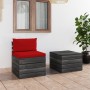 Pallet garden furniture 2 pieces with solid pine wood cushions by vidaXL, Garden sets - Ref: Foro24-3061665, Price: 124,96 €,...