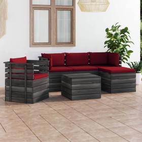 Garden pallet furniture 6 pieces cushions solid pine wood by vidaXL, Garden sets - Ref: Foro24-3061860, Price: 500,11 €, Disc...