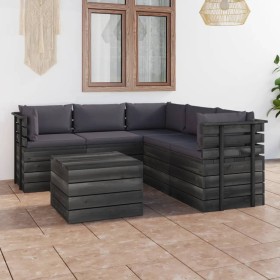 Garden pallet furniture 6 pieces cushions solid pine wood by vidaXL, Garden sets - Ref: Foro24-3061899, Price: 574,99 €, Disc...