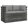 2-Sitzer-Gartensofa aus Paletten und Kissen aus massivem Kiefernholz von vidaXL, Gartensets - Ref: Foro24-3061732, Preis: 207...