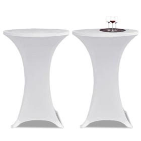 Mantel cubierta elástica de mesa alta Ø 60 cm Blanco 2 unidades de vidaXL, Fundas - Ref: Foro24-241201, Precio: 26,78 €, Desc...