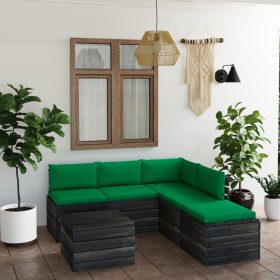 Pallet garden furniture 6 pieces with pine wood cushions by vidaXL, Garden sets - Ref: Foro24-3061928, Price: 421,70 €, Disco...