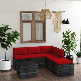 Pallet garden furniture 6 pieces with pine wood cushions by vidaXL, Garden sets - Ref: Foro24-3061929, Price: 452,99 €, Disco...