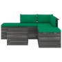 Pallet garden furniture 6 pieces with solid pine wood cushions by vidaXL, Garden sets - Ref: Foro24-3061844, Price: 435,27 €,...