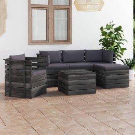 Pallet garden furniture 6 pieces with solid pine wood cushions by vidaXL, Garden sets - Ref: Foro24-3061851, Price: 571,99 €,...