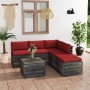 Muebles de palets para jardín 6 pzas con cojines madera de pino de vidaXL, Conjuntos de jardín - Ref: Foro24-3061932, Precio:...