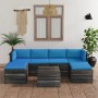 Pallet furniture for garden 7 pcs solid pine wood cushions by vidaXL, Garden sets - Ref: Foro24-3061975, Price: 616,37 €, Dis...