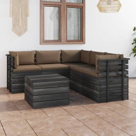 Garden furniture made of 6-piece pallets with solid pine wood cushions. by vidaXL, Garden sets - Ref: Foro24-3061907, Price: ...