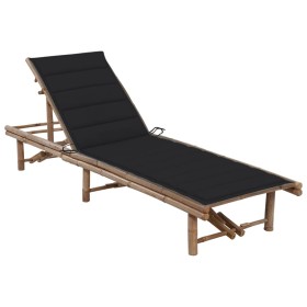 Garden lounger with bamboo cushion by vidaXL, Loungers - Ref: Foro24-3061639, Price: 192,78 €, Discount: %