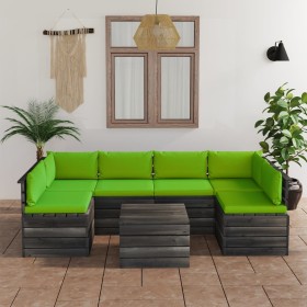 Pallet furniture for garden 7 pcs solid pine wood cushions by vidaXL, Garden sets - Ref: Foro24-3061994, Price: 644,99 €, Dis...