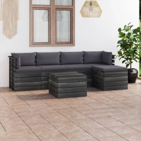 Garden pallet furniture 6 pieces cushions solid pine wood by vidaXL, Garden sets - Ref: Foro24-3061863, Price: 509,11 €, Disc...