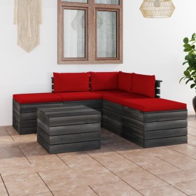 Pallet garden furniture 6 pieces with solid pine wood cushions by vidaXL, Garden sets - Ref: Foro24-3061845, Price: 421,99 €,...