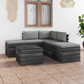 Pallet garden furniture 6 pieces with solid pine wood cushions by vidaXL, Garden sets - Ref: Foro24-3061840, Price: 439,00 €,...