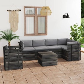 Pallet furniture for garden 7 pcs solid pine wood cushions by vidaXL, Garden sets - Ref: Foro24-3061960, Price: 662,99 €, Dis...