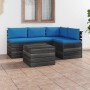 Garden pallet furniture 5 pieces cushions solid pine wood by vidaXL, Garden sets - Ref: Foro24-3061831, Price: 402,52 €, Disc...