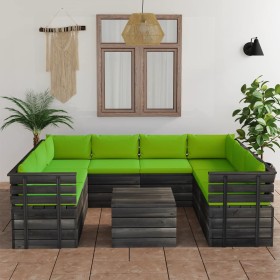 Pallet furniture for garden 9 pcs solid pine wood cushions by vidaXL, Garden sets - Ref: Foro24-3062006, Price: 820,99 €, Dis...