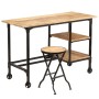 Solid mango wood folding desk and stool 115x50x76 cm by vidaXL, Desks - Ref: Foro24-245261, Price: 285,16 €, Discount: %