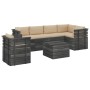 Pallet furniture for garden 7 pcs solid pine wood cushions by vidaXL, Garden sets - Ref: Foro24-3061962, Price: 669,03 €, Dis...