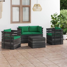 Garden pallet furniture 5 pieces cushions solid pine wood by vidaXL, Garden sets - Ref: Foro24-3061820, Price: 458,13 €, Disc...