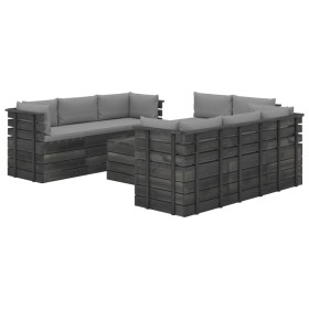 Pallet furniture for garden 9 pcs solid pine wood cushions by vidaXL, Garden sets - Ref: Foro24-3062056, Price: 897,99 €, Dis...