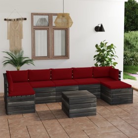 Garden pallet furniture 8 pcs solid pine wood cushions by vidaXL, Garden sets - Ref: Foro24-3062028, Price: 668,99 €, Discoun...