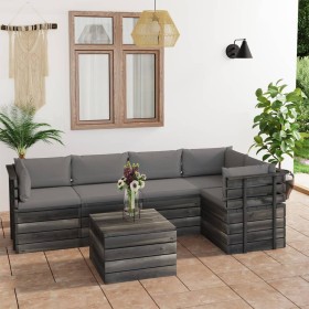 Pallet furniture for garden 6 pcs solid pine wood cushions by vidaXL, Garden sets - Ref: Foro24-3061948, Price: 557,34 €, Dis...