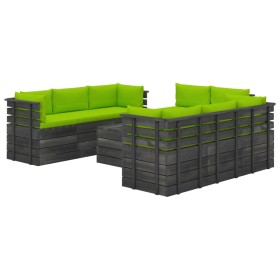 Pallet furniture for garden 9 pcs solid pine wood cushions by vidaXL, Garden sets - Ref: Foro24-3062066, Price: 716,11 €, Dis...