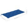 Banco Batavia de teca maciza con cojín azul 120 cm de vidaXL, Bancos de jardín - Ref: Foro24-3062179, Precio: 214,56 €, Descu...