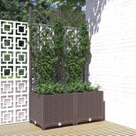 Jardinera con enrejado PP marrón 80x40x136 cm de vidaXL, Maceteros y jardineras - Ref: Foro24-318261, Precio: 82,47 €, Descue...