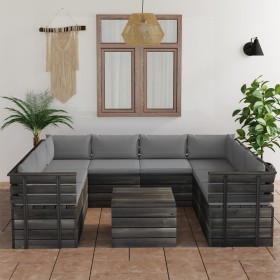 Pallet furniture for garden 9 pcs solid pine wood cushions by vidaXL, Garden sets - Ref: Foro24-3061996, Price: 897,99 €, Dis...