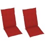 Garden chairs 2 pcs with red cushions solid teak wood by vidaXL, Garden chairs - Ref: Foro24-3062382, Price: 240,41 €, Discou...