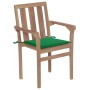 Garden chairs 2 units with green teak wood cushions by vidaXL, Garden chairs - Ref: Foro24-3062213, Price: 233,06 €, Discount: %