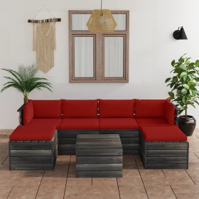 Pallet garden furniture 7 pieces cushions solid pine wood by vidaXL, Garden sets - Ref: Foro24-3061977, Price: 555,99 €, Disc...