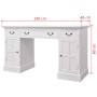 Weißer Schreibtisch mit Doppelsäule, 140 x 48 x 80 cm von vidaXL, Schreibtische - Ref: Foro24-244370, Preis: 555,86 €, Rabatt: %