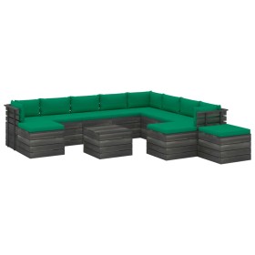 Garden pallet furniture 12 pcs solid pine wood cushions by vidaXL, Garden sets - Ref: Foro24-3062120, Price: 977,99 €, Discou...