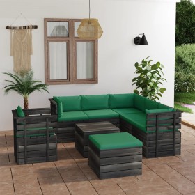 Pallet furniture for garden 8 pcs solid pine wood cushions by vidaXL, Garden sets - Ref: Foro24-3062036, Price: 650,80 €, Dis...