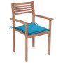 Garden chairs 2 pcs solid teak wood with blue cushions by vidaXL, Garden chairs - Ref: Foro24-3062266, Price: 173,01 €, Disco...