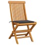 Garden chairs 4 units with anthracite teak wood cushions by vidaXL, Garden chairs - Ref: Foro24-3062568, Price: 272,60 €, Dis...