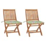 Garden chairs 2 pcs teak wood with leaf print cushions by vidaXL, Garden chairs - Ref: Foro24-3062445, Price: 173,99 €, Disco...