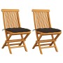 Garden chairs 2 units teak wood with taupe gray cushions by vidaXL, Garden chairs - Ref: Foro24-3062483, Price: 125,07 €, Dis...